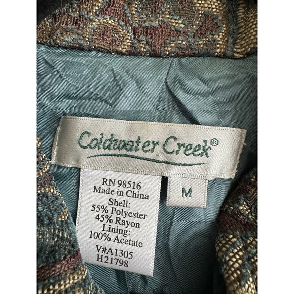 Vintage Coldwater Creek Tapestry Jacket Brocade Paisley Button Front Medium - Picture 6 of 6